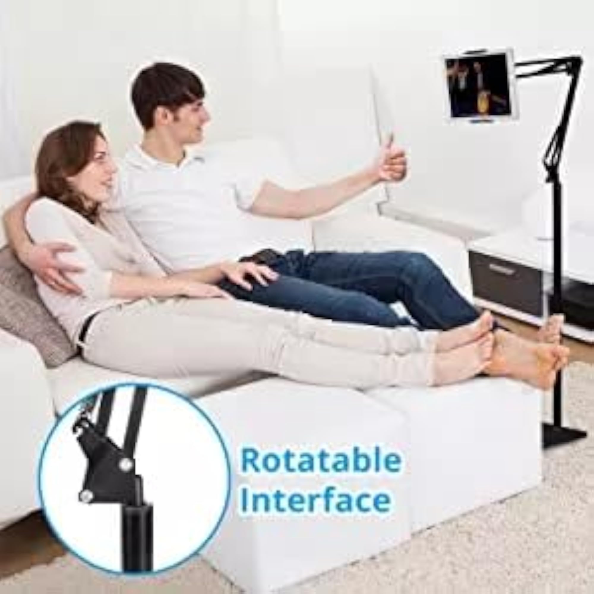 Mobile + Tablet Floor Stand with Adjustable Height